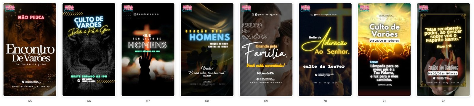 Cartazes Gospel Templates Canva Mega Pack Do Designer Legacy