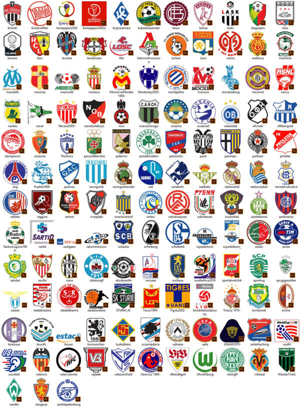 TIMES INTERNACIONAIS 01 – 278 VETORES EPS - Mega Pack do Designer Legacy